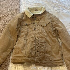 Tan Corduroy Jacket with Sherpa Collar